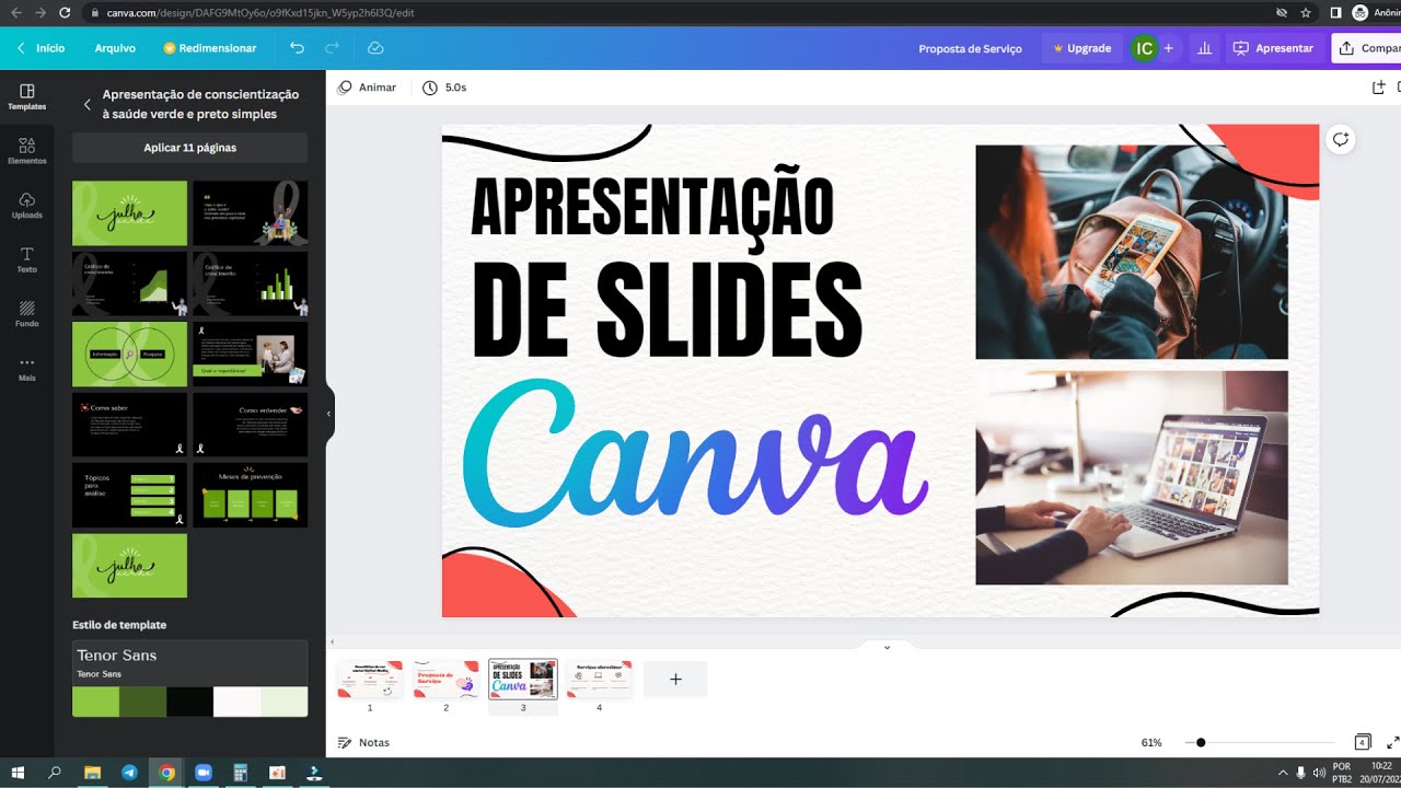 Como fazer APRESENTAÇÃO DE SLIDE no CANVA