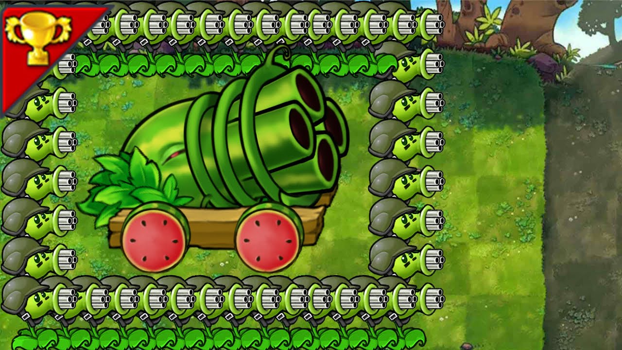 99GatlingPea＋MelonCannon VS 999Zombies-------Plants vs Zombies