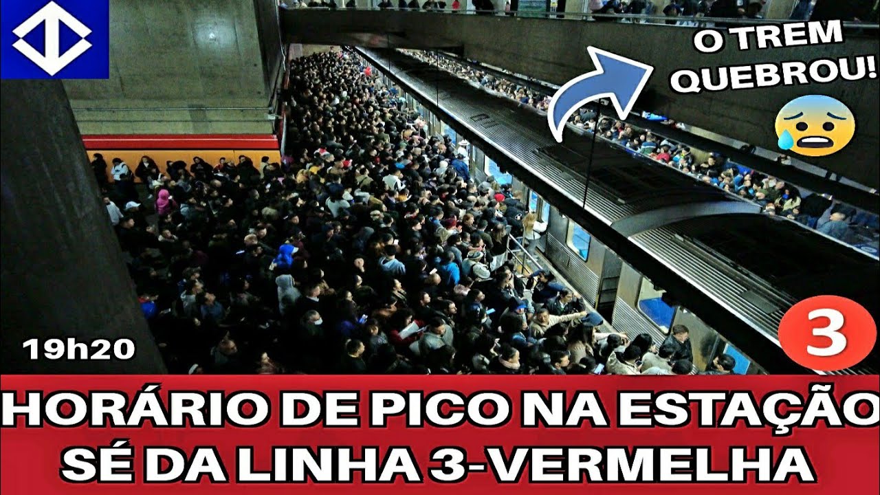 Metrô SP | Horário de pico na estação Sé da linha 3-Vermelha