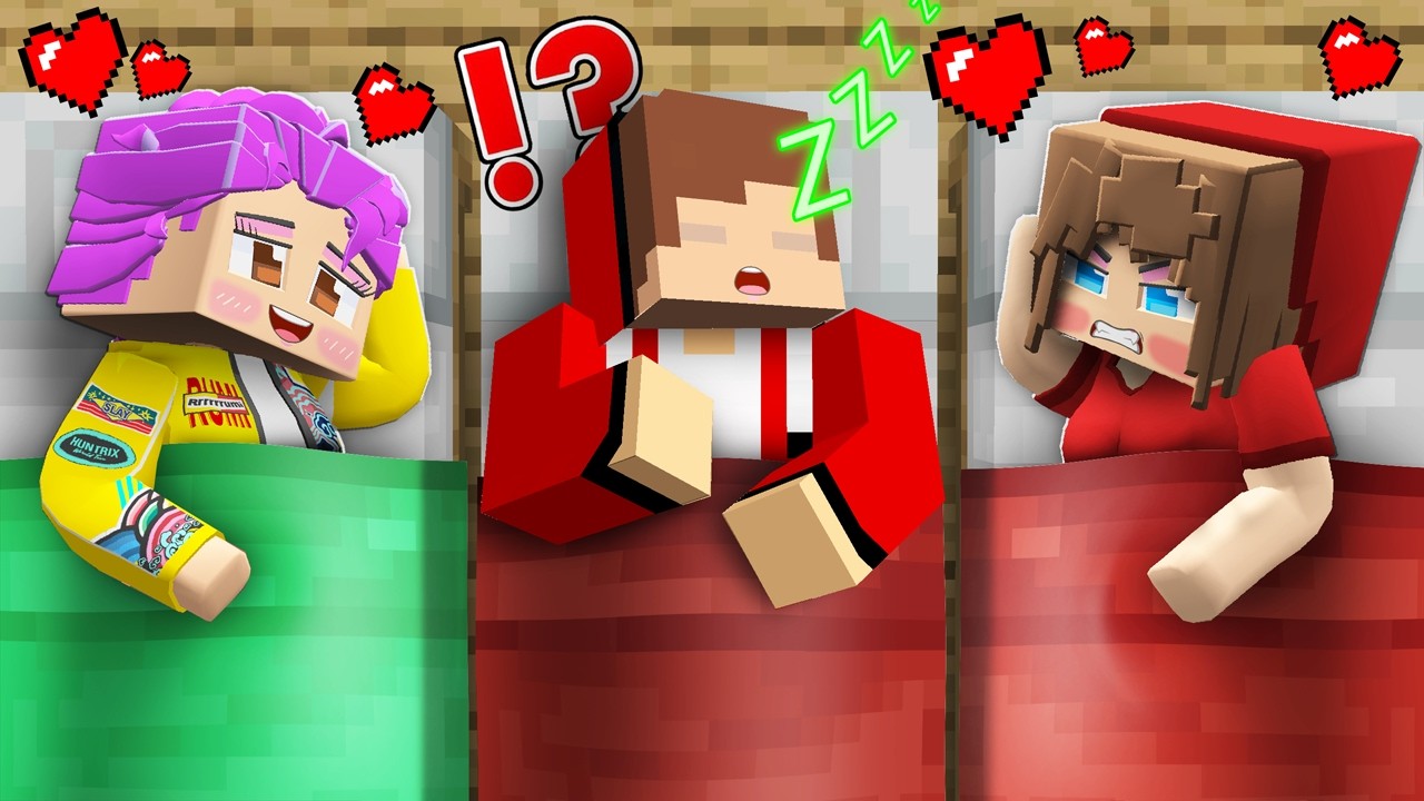 JJ SLEPOVER with Rumi DEMON HUNTERS! Which GIRL will JJ CHOOSE? Rumi vs JJ Girl in Minecraft