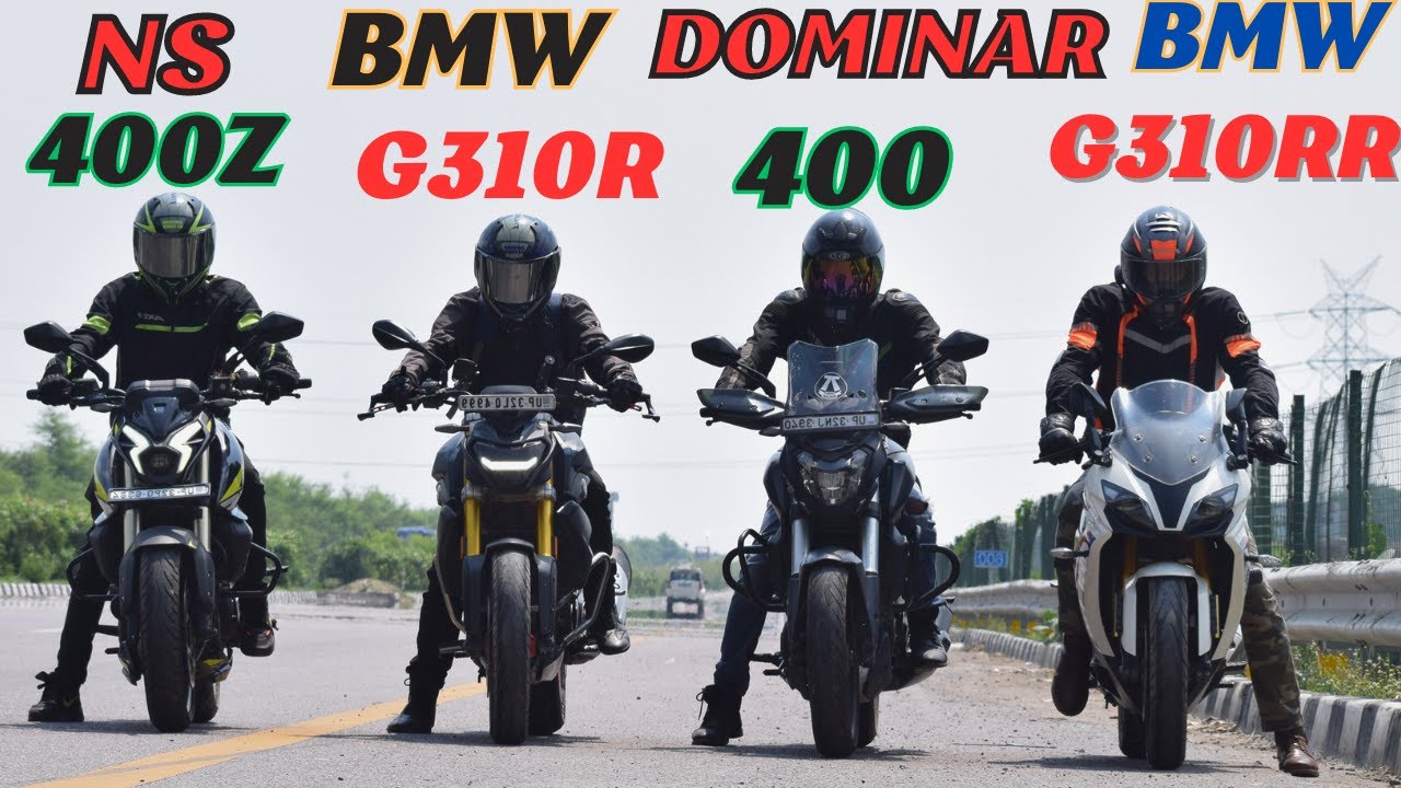 Pulsar NS400Z vs BMW G310R vs Dominar 400 vs BMW G310RR Drag Race 🔥🔥 | Quad Battle |
