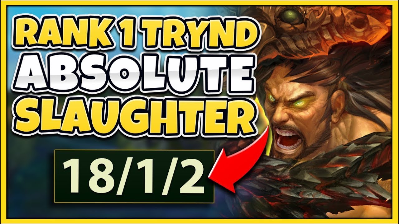 *EDUCATIONAL* RANK 1 TRYNDAMERE INSANE LOW ELO CARRY (1V9) - League of Legends