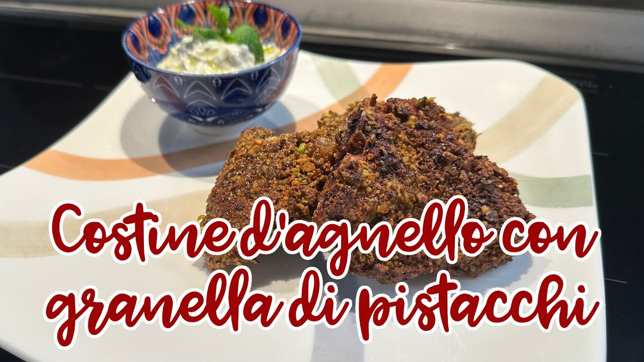 Costine d'agnello con granella di pistacchio