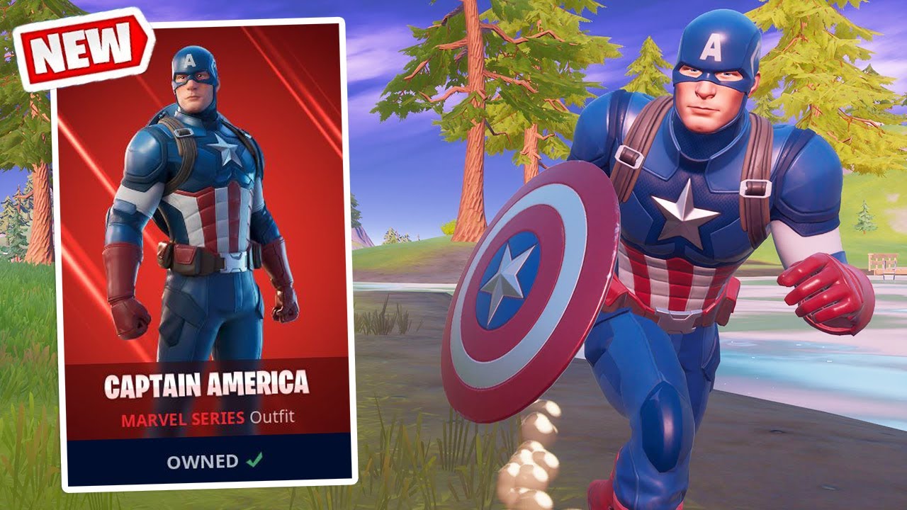NEW CAPTAIN AMERICA Skin + SHIELD Gameplay in Fortnite!