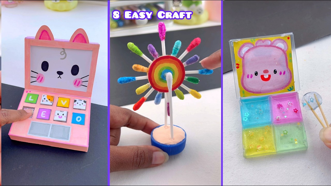 8 Easy craft ideas / miniature craft / how to make / DIY school project / Helena's Craft