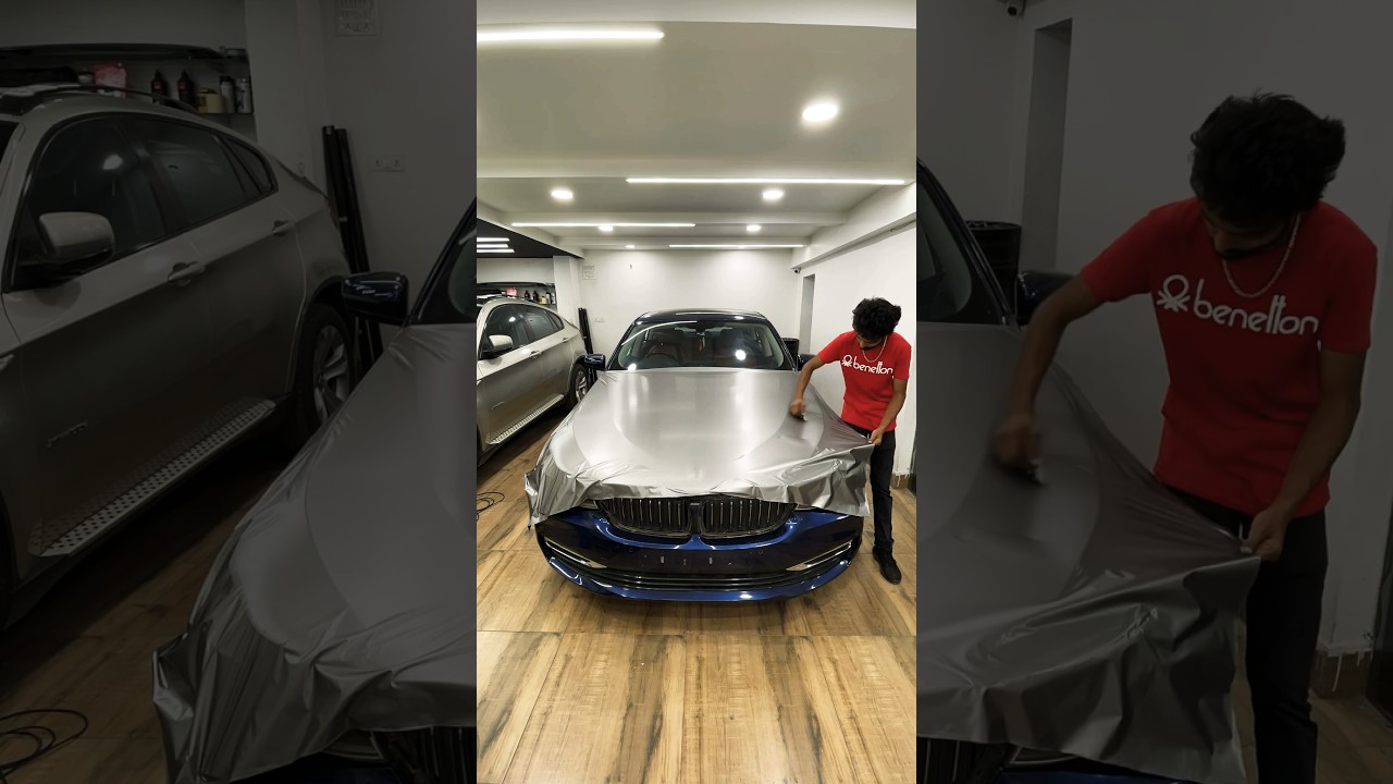 Brushed steel wrap | wrap | bmw #trending #wrap #hyderabad #wrapworld #viral #shorts #youtubeshorts