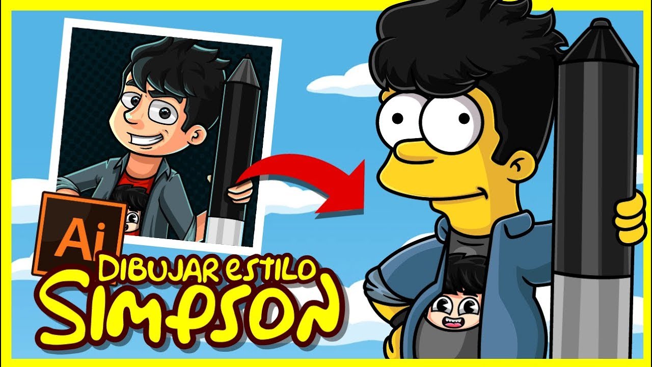 Como dibujar estilo LOS SIMPSONS - Tutorial Adobe Illustrator