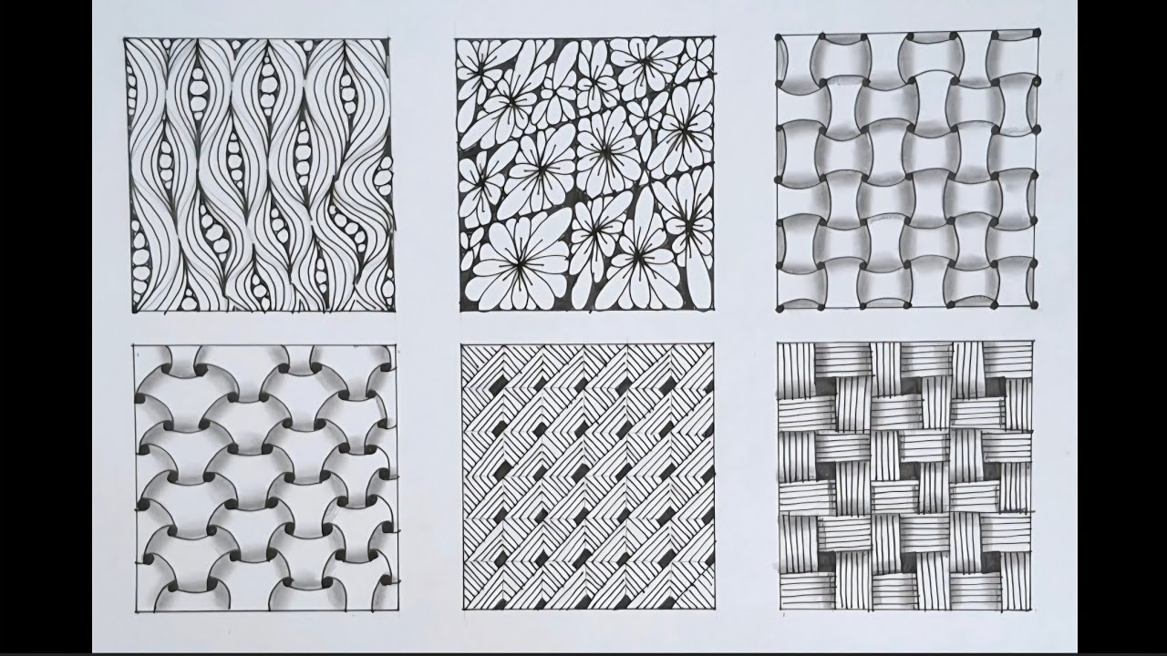 Simple Zentangle Patterns for Beginners ✨