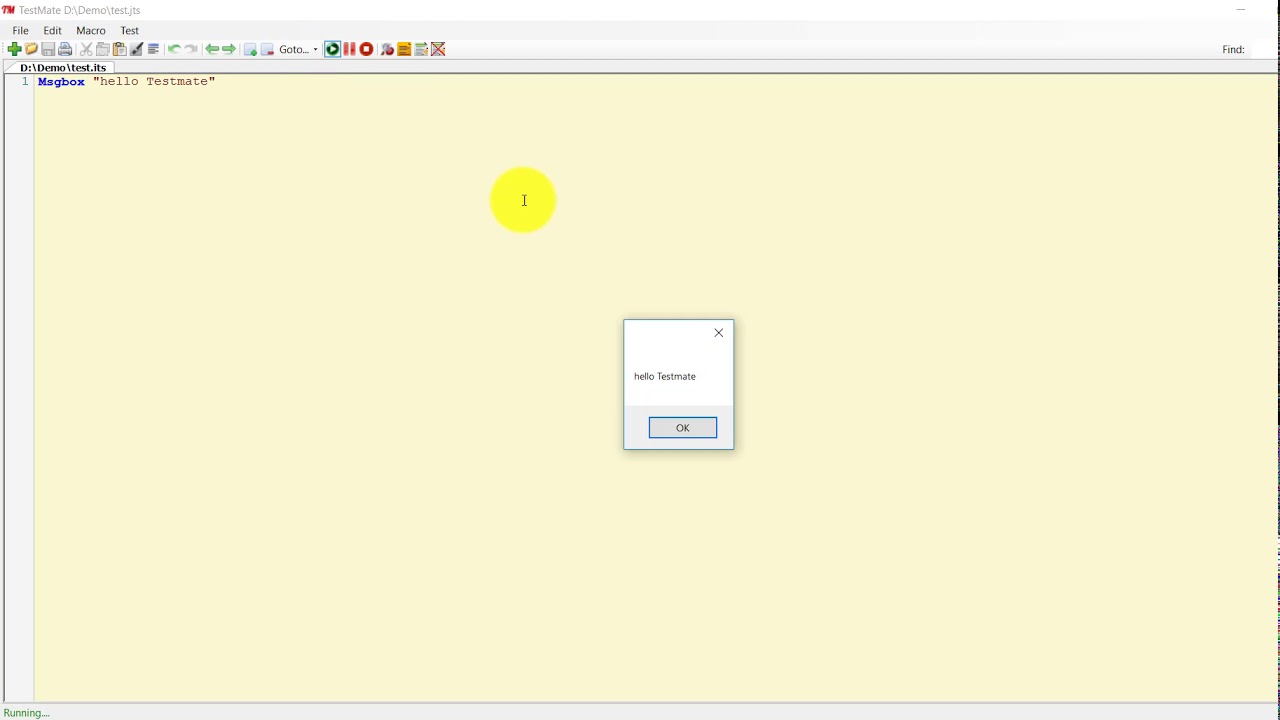 Testmate - Create first test
