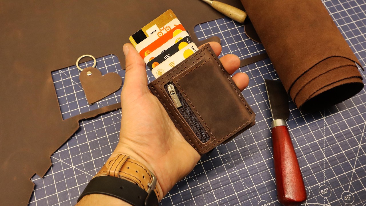 STOP Using Bulky Wallets - Make DIY Minimalist Pop Up leather RFID Card holder wallet - Tutorial