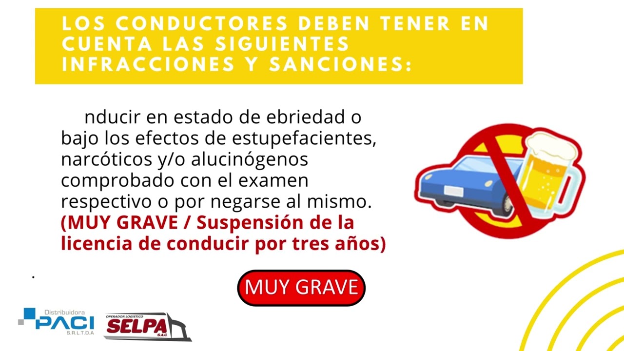 REGLAMENTO DE TR&Aacute;NSITO INFRACCIONES Y SANCIONES