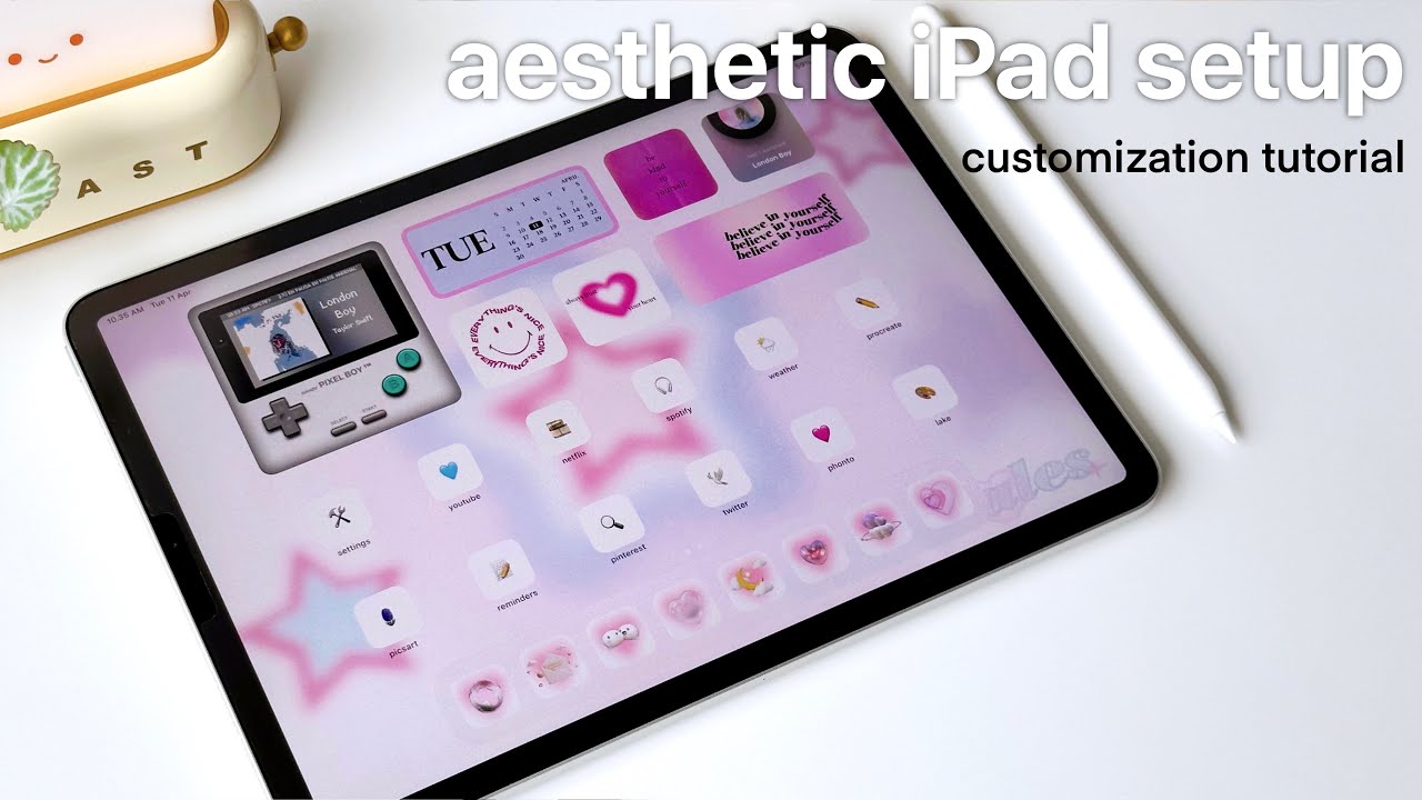 HOW TO CUSTOMIZE YOUR IPAD HOME SCREEN IN IOS 16:  widgets + app icons | aesthetic iPad Pro 2023 🩵🩷