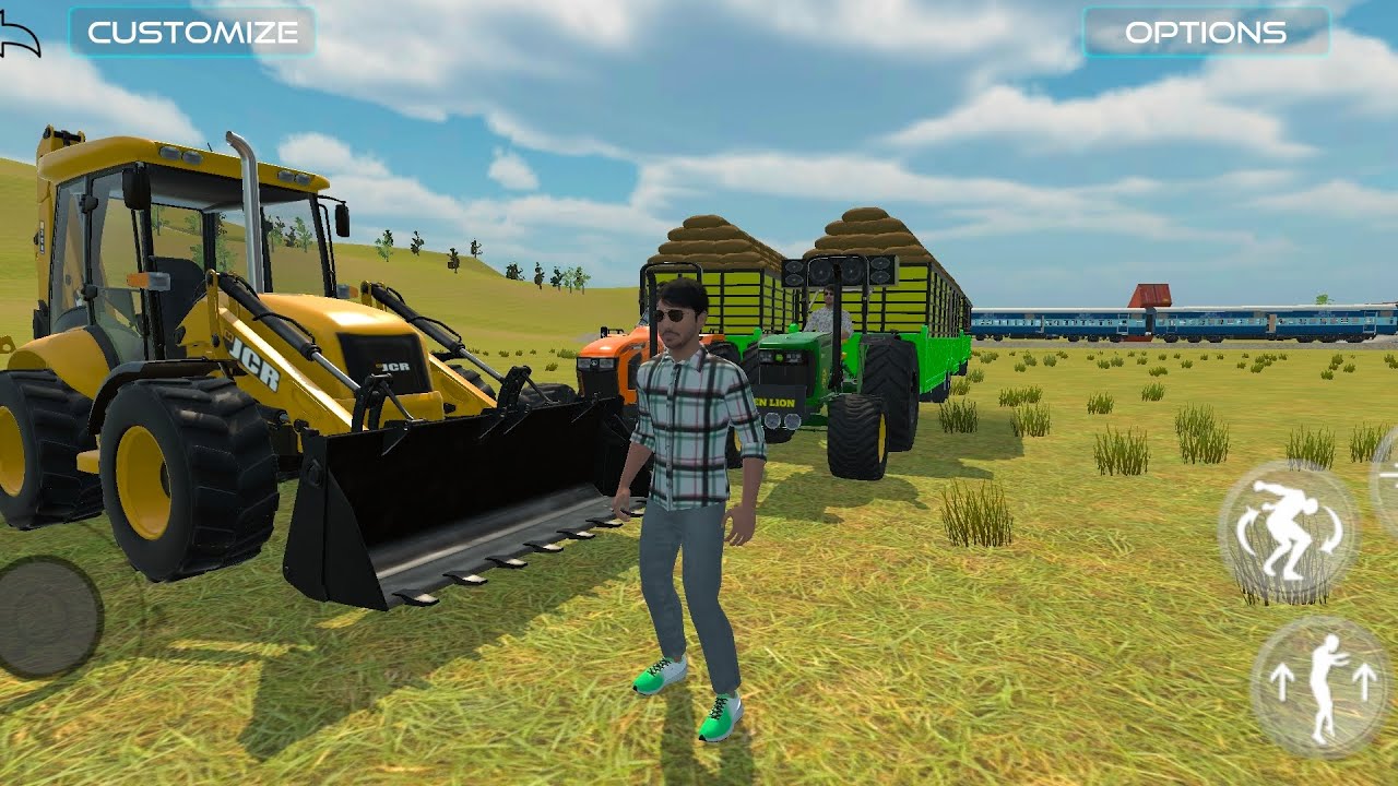 J c b 4dx polling Mahindra tractor 