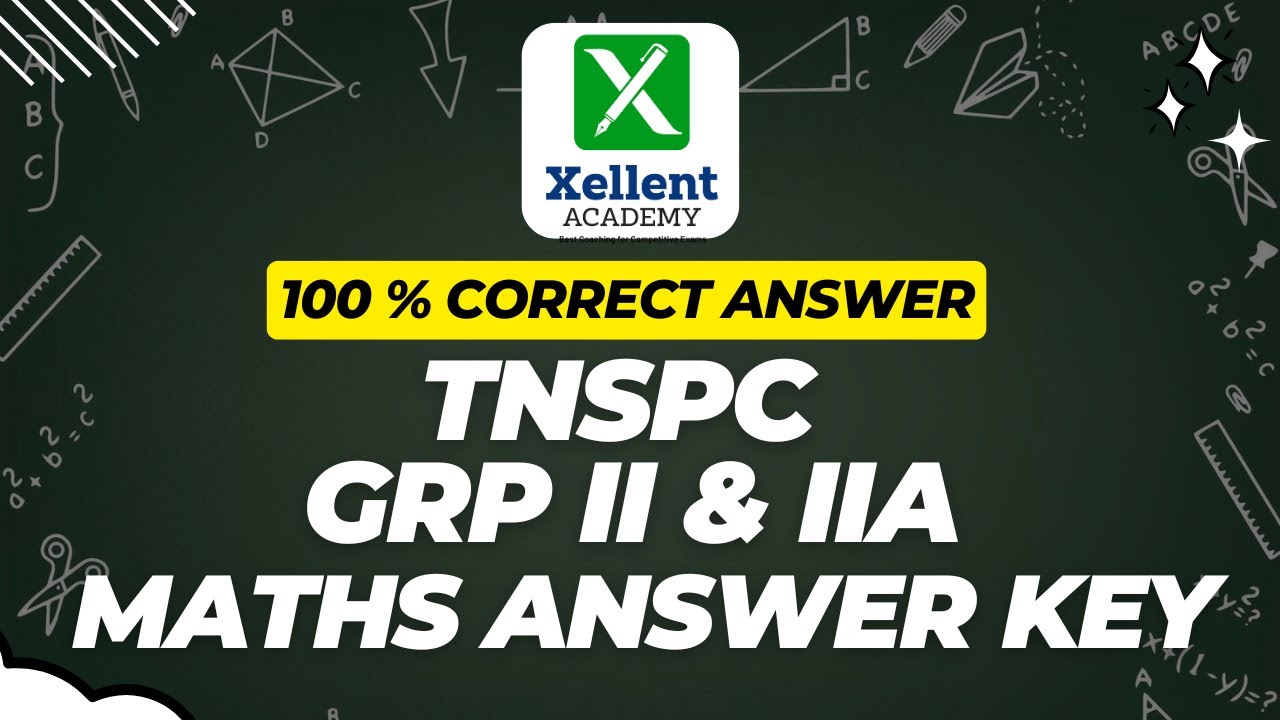 TNPSC Group 2 Maths Question Paper Discussion & Explanation | TNPSC 2025 Preparation