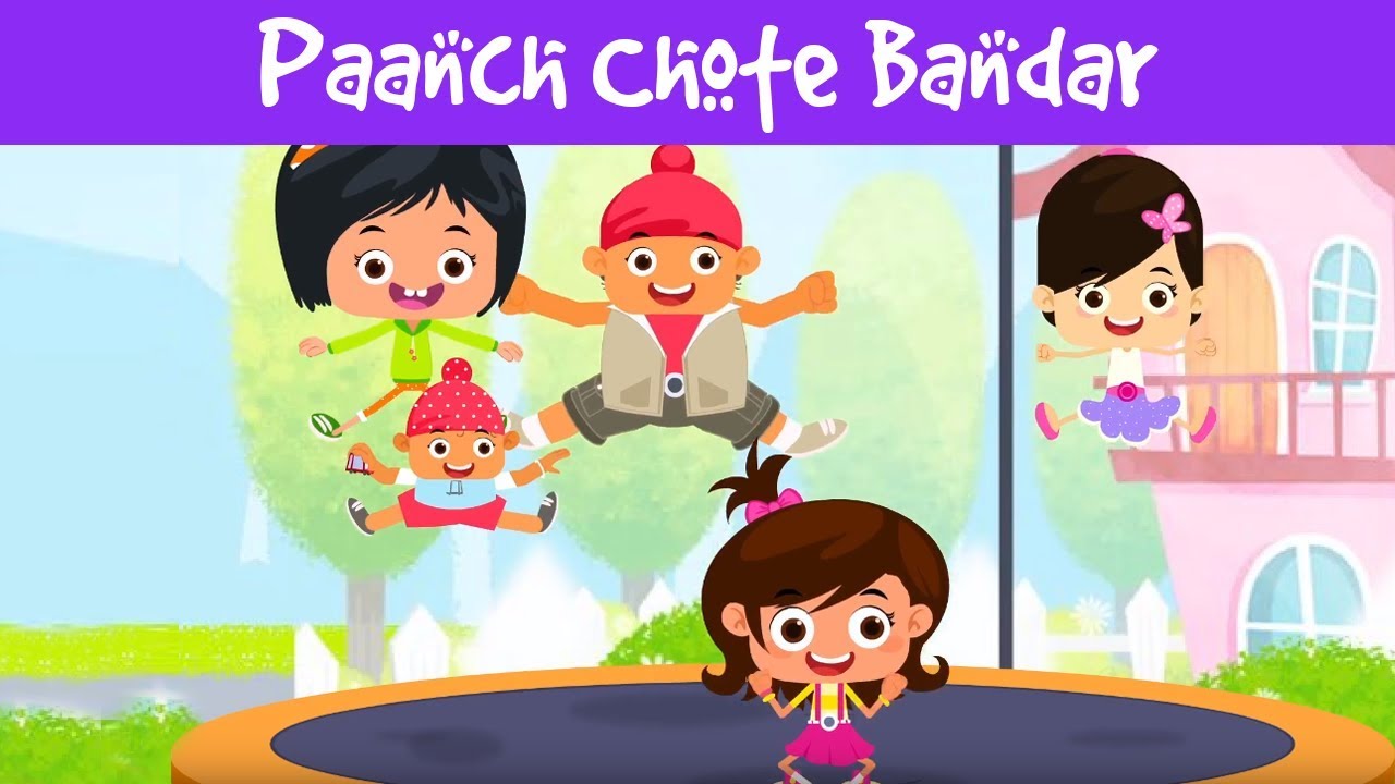 5 Little Monkeys In Hindi | पांच छोटे बंदर | हिन्दी बाल गीत | Nursery Rhyme In Hindi | Jalebi Street