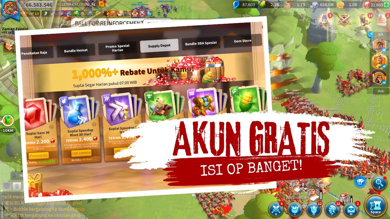 Akun GRATIS Isi Tas OP Parah?! Speed Up, RSS, & Expert Komandan Terbaru! | Review Lengkap
