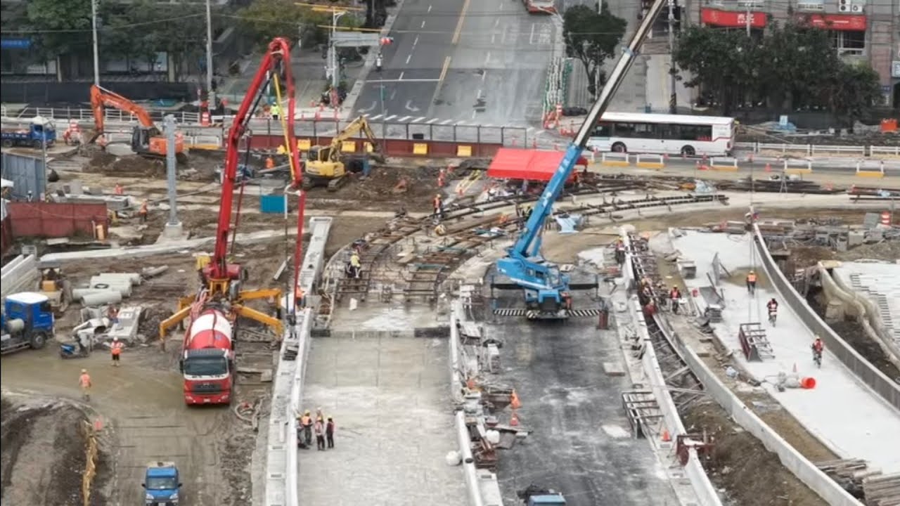 2026.03.07  淡江大橋  淡水端 各區更新進度施工概況  空拍 LIVE 直播