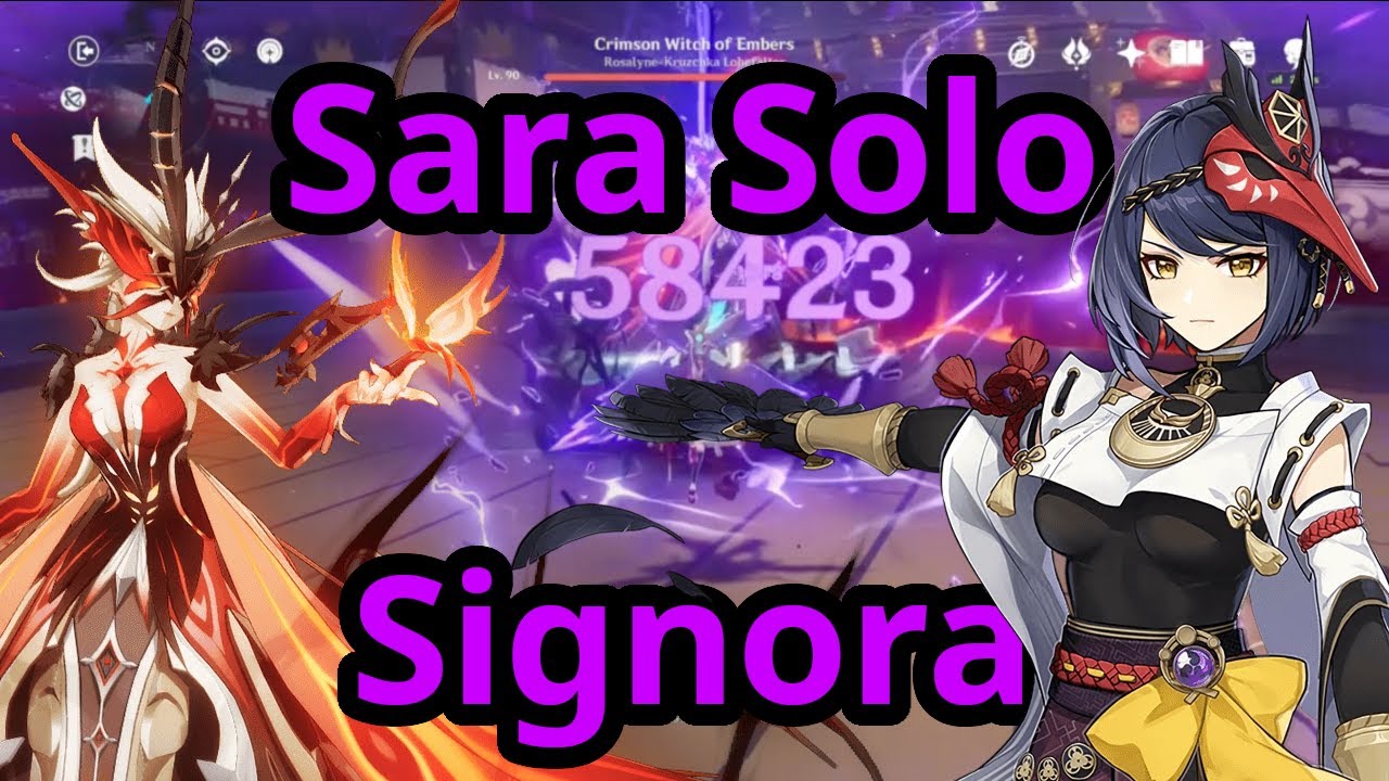 Kujou Sara Solo vs Signora (no damage taken)