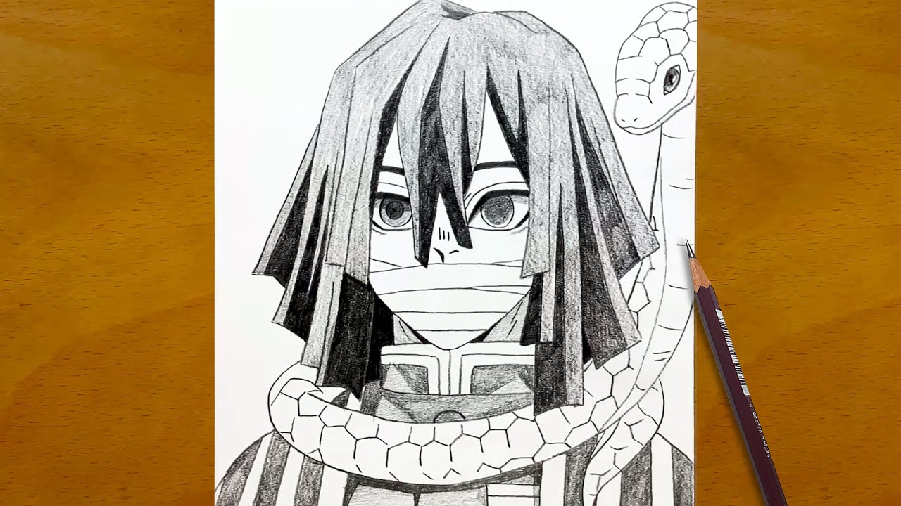 Anime Sketch | How to Draw Obanai Iguro from Demon Slayer | Serpent Hashira Art