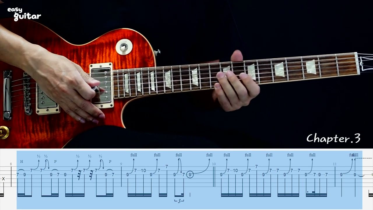Eagles - Hotel California Guitar Lesson With Tab (Slow Tempo)