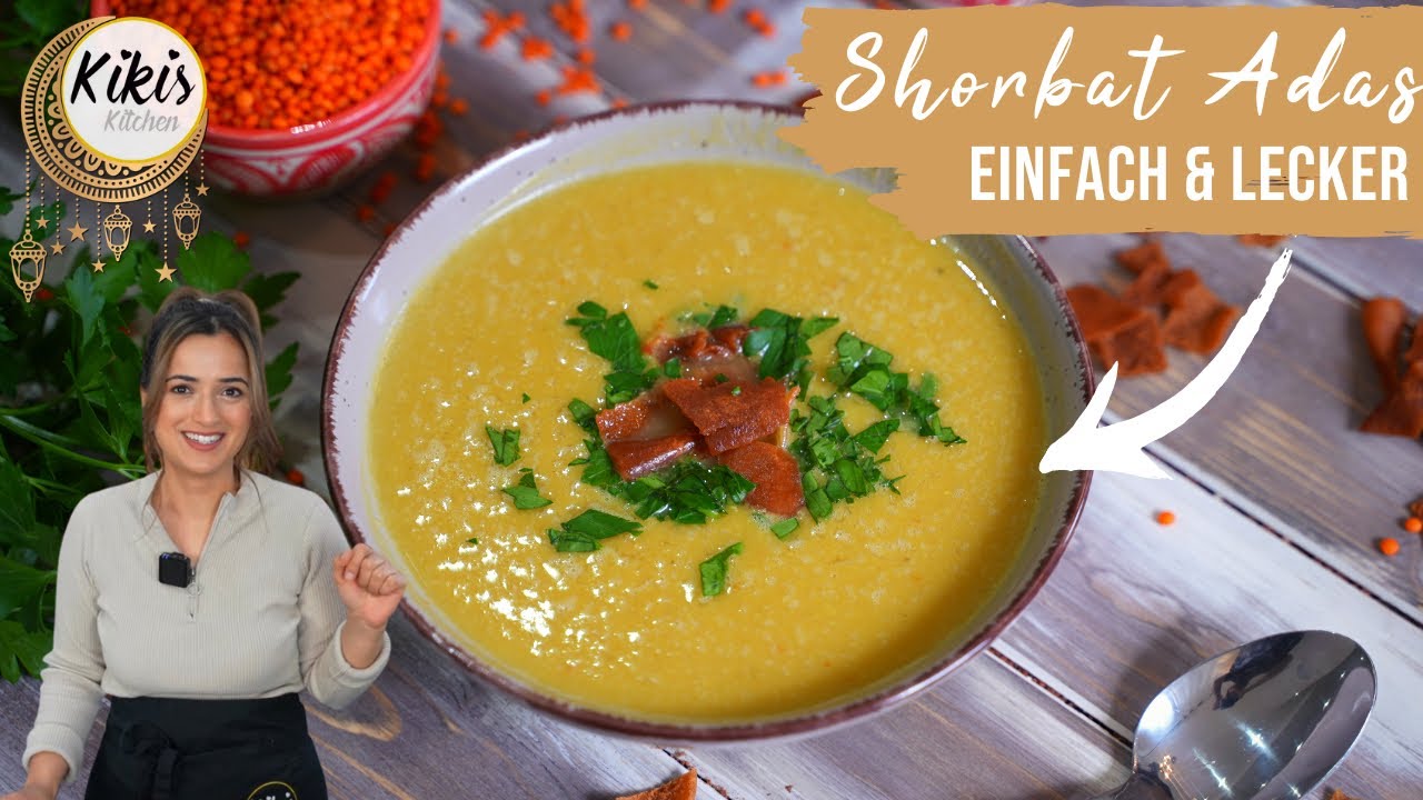 Shorbat Adas - die leckerste arabische Linsensuppe mit Fladenbrot-Croûtons / Ramadan Iftar Rezepte