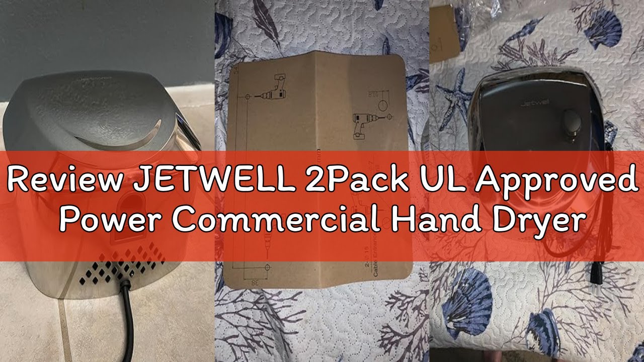Review JETWELL 2Pack UL Approved Power Commercial Hand Dryer, HEPA Filter High Speed Automatic Warm