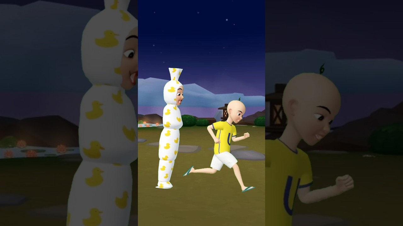 Upin dikejar hantu pocong bebek #shorts #pocong #lucu