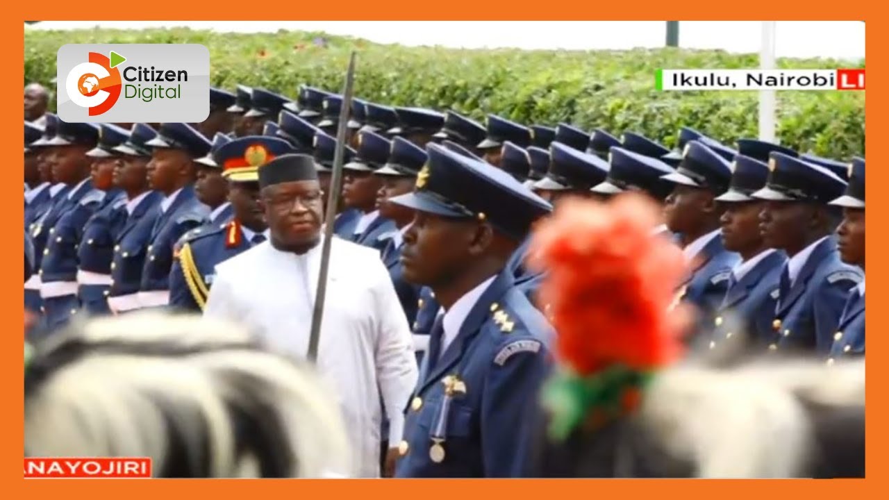 Sierra Leone President Julius Maada inspects Guard of Honour at Statehouse, Nairobi