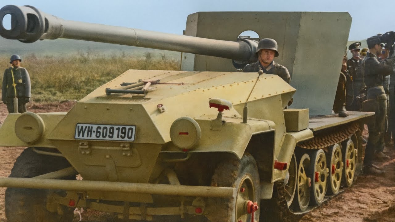 Немецкий бронетранспортёр, оснащённый пушкой «Пантера»: Sd.Kfz.251 Ausf. B с 7,5-см пушкой Pak 42...