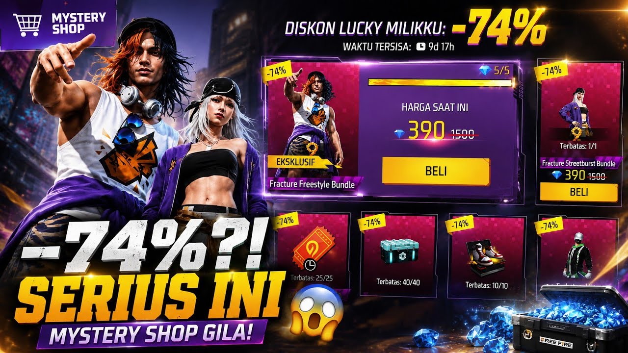 MYSTERY SHOP FF -74%?! KOK BISA SEGILA INI DISKONNYA 😱 WORTH IT ATAU ZONK?!