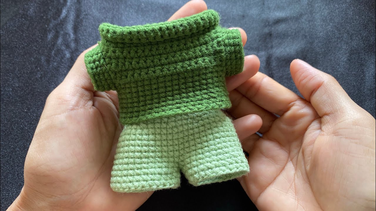 How to crochet clothes for LaBuBu 17cm/ Easy crochet cute clothes for plushies/Crochet tutorial/DIY