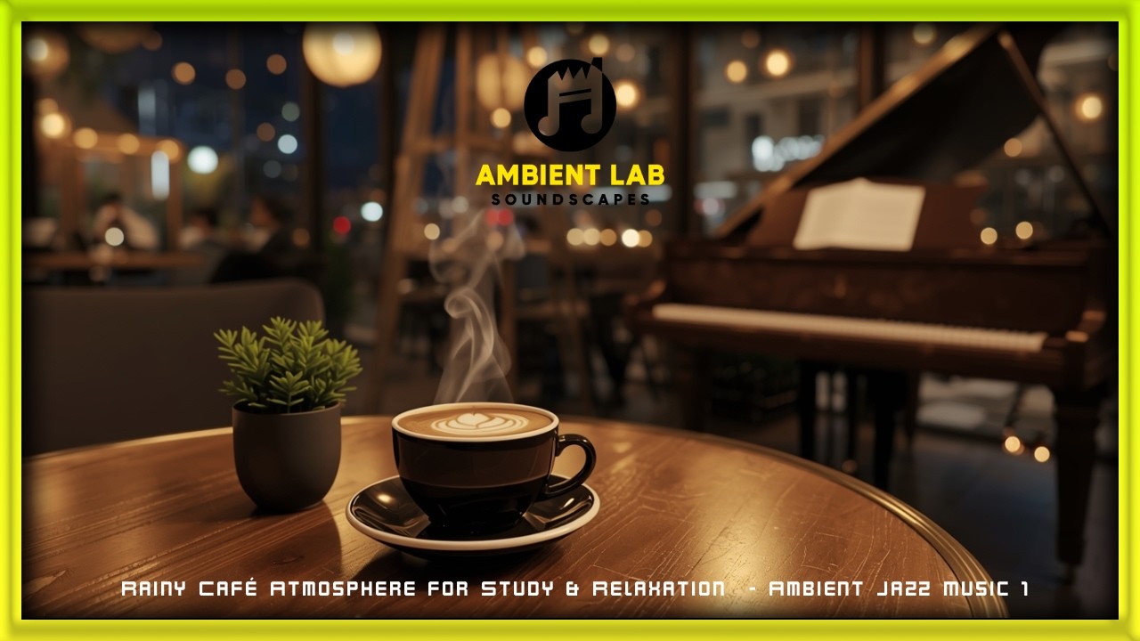 Rainy Café Atmosphere for Study & Relaxation  - Ambient Jazz Music 1