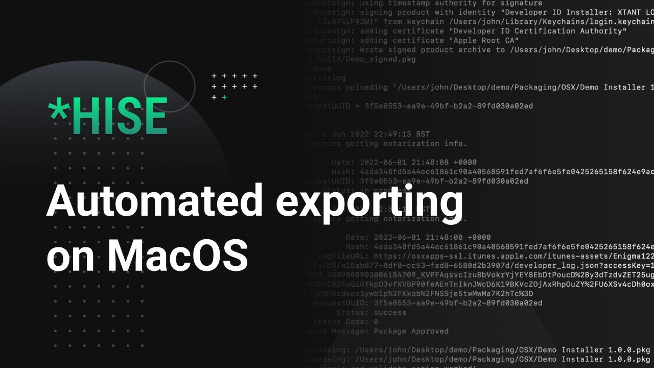 HISE: Automated exporter script for MacOS