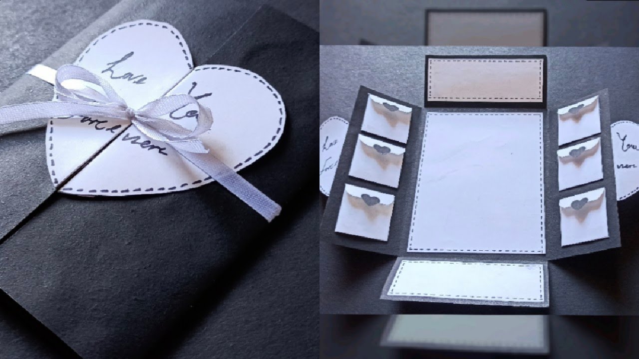 Homemade card with only black & white paper