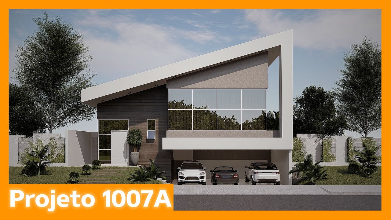 Planta de casa com garagem subterrânea - 1007A