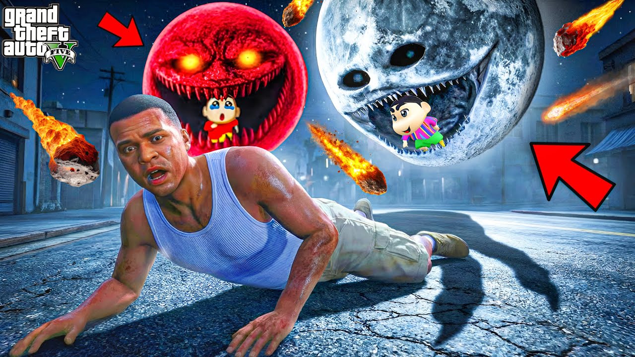 Franklin And Shinchan The Attacking Two Moon Wakes Up in GTA 5! Bangla Gameplay