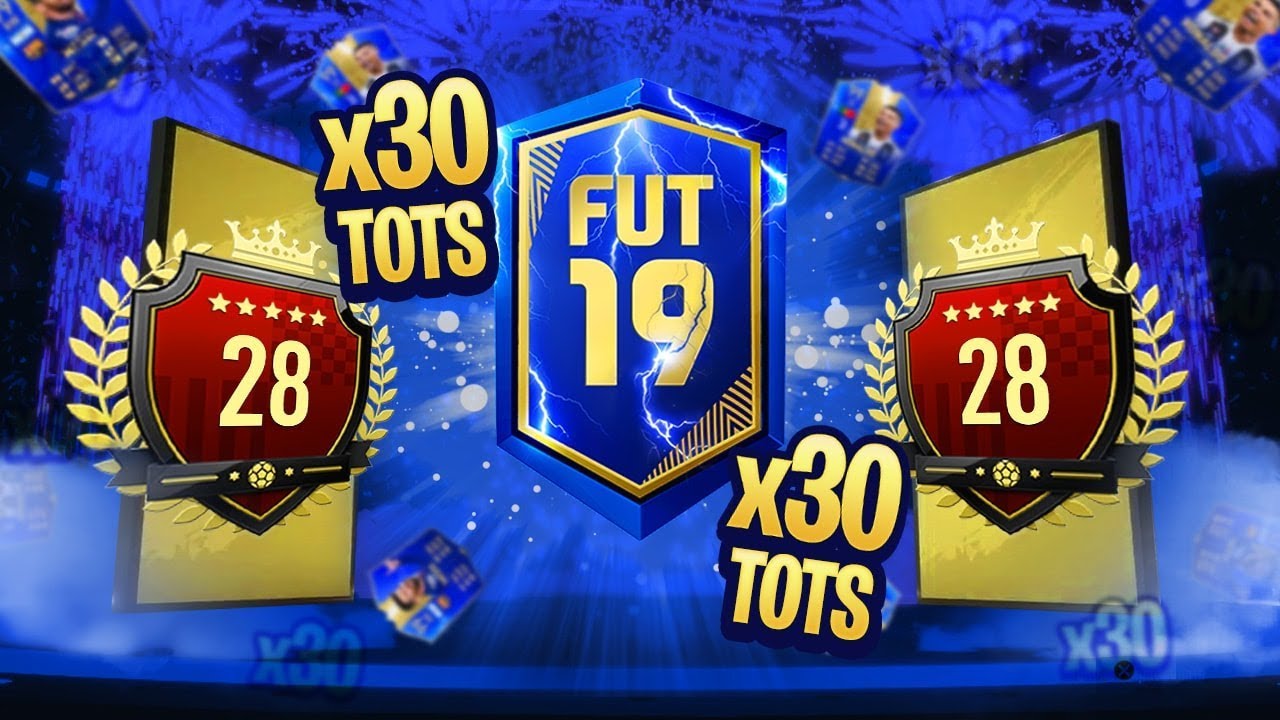 30 TOTS PACKED!! 28TH IN THE WORLD FUT CHAMPIONS REWARDS! FIFA 19 ULTIMATE TEAM!