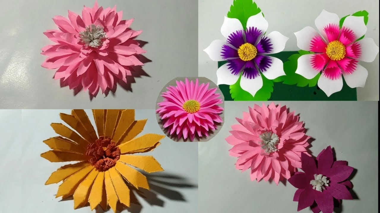 How to make beautiful flower with paper- making paper flowers step by step 🌻🌻