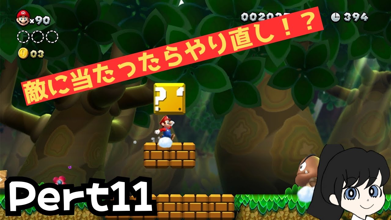 【マリオ実況】敵に当たったらステージの最初からやり直し⁉Pert11