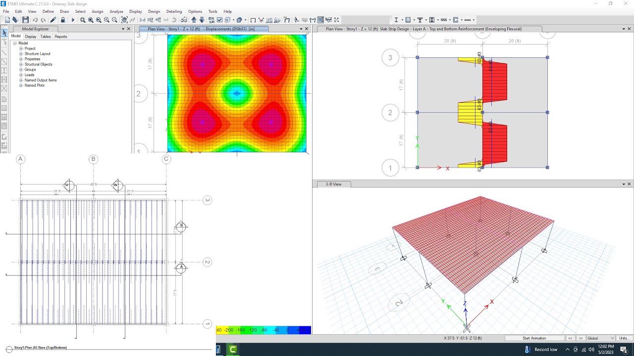 One way slab in ETABS | Slab Design using ETABS