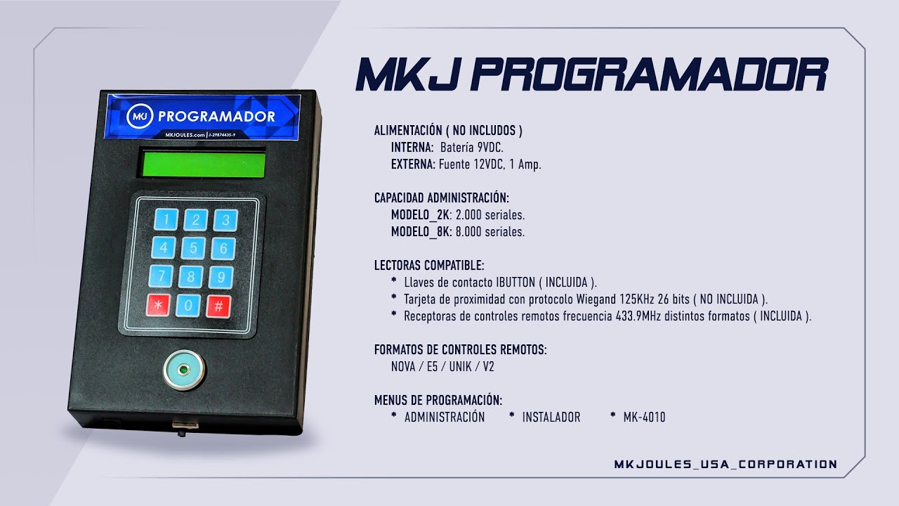 Como configurar su programador MKJOULES