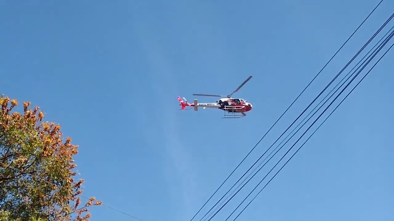 Helicóptero Da PM, Dando Cobertura Em Operação Aqui em Birigui-Sp.