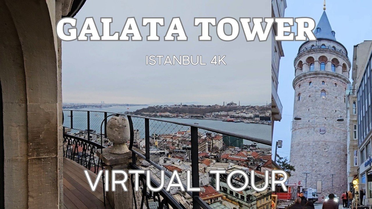 Istanbul 4K | Galata Tower Panoramic Virtual Tour in February 2026 | Inside the Galata Tower