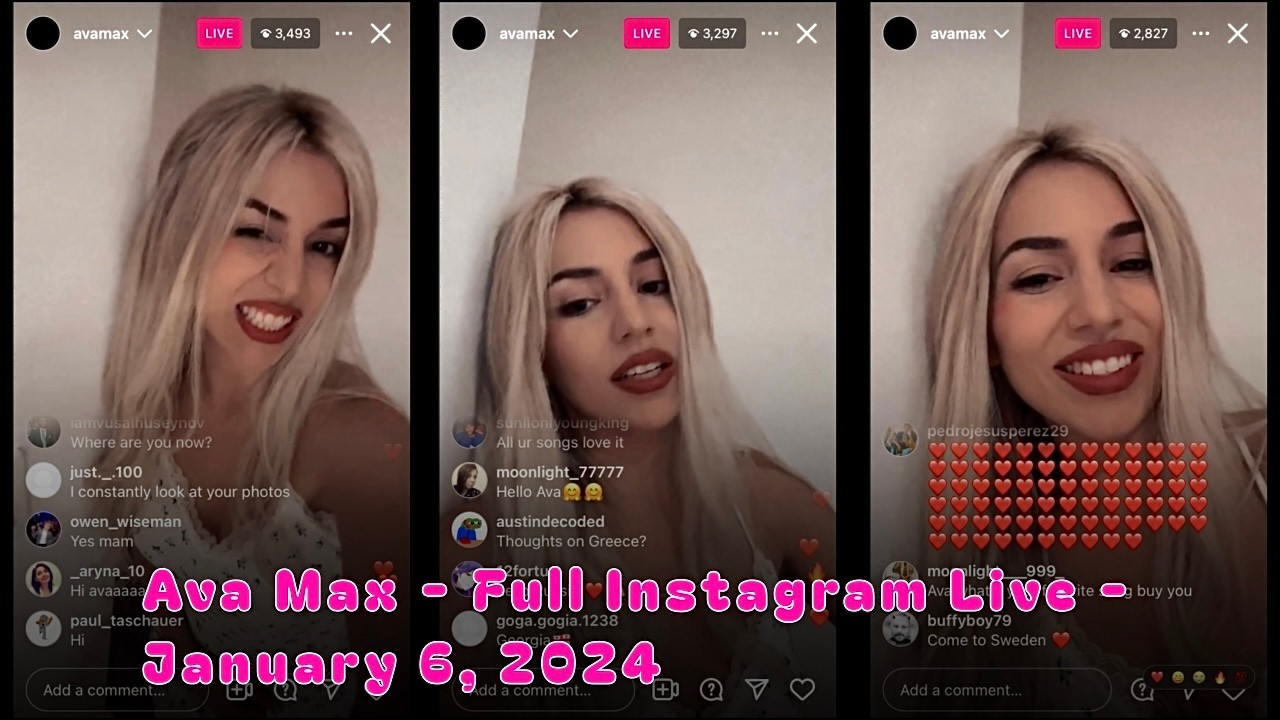 Ava Max - Full Instagram Livestream - January 6, 2024.