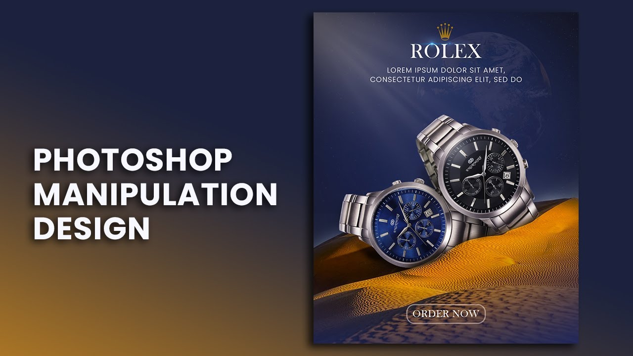 Watch Manipulation Design in Photoshop. Product Manipulation Design in Photoshop 2024