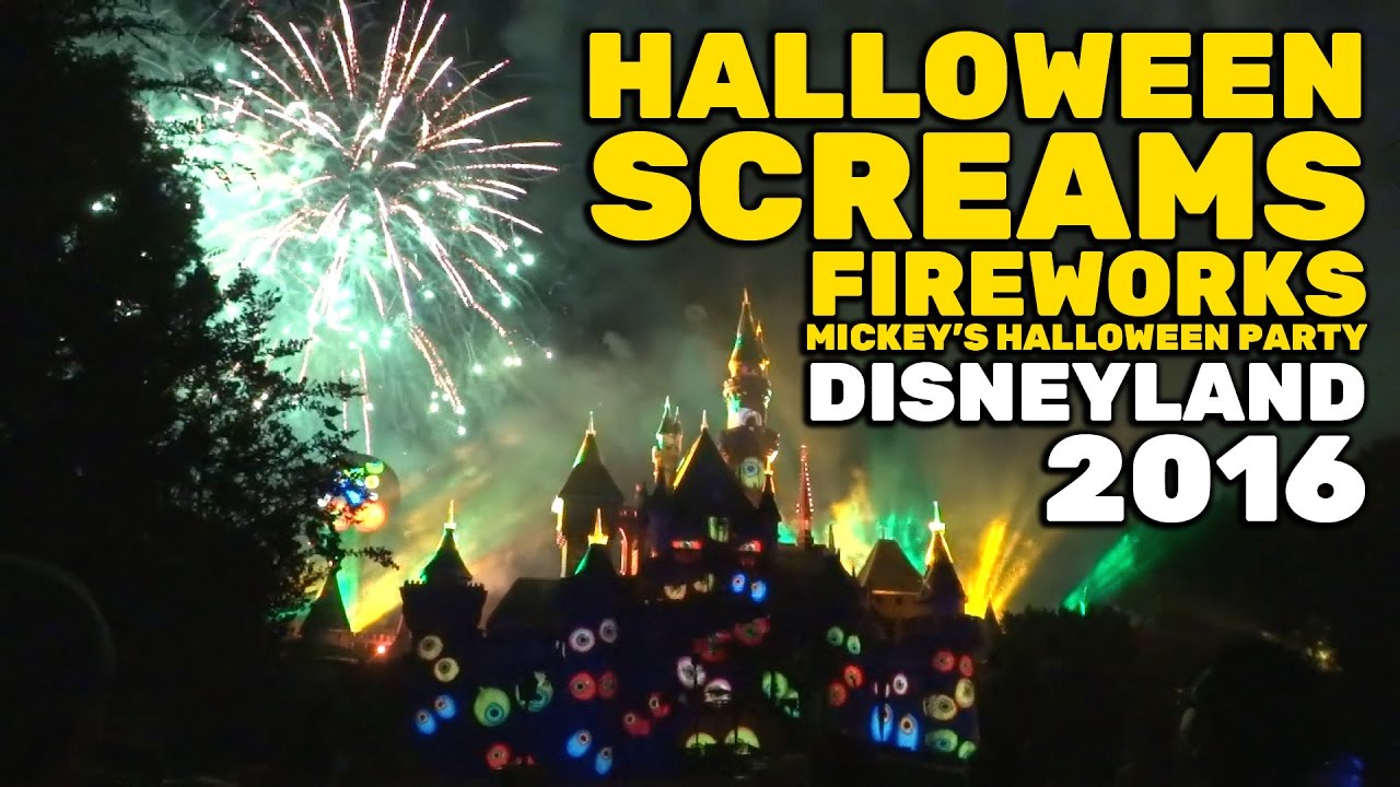 Halloween Screams fireworks FULL SHOW opening night of Mickey's Halloween Party 2016, Disneyland