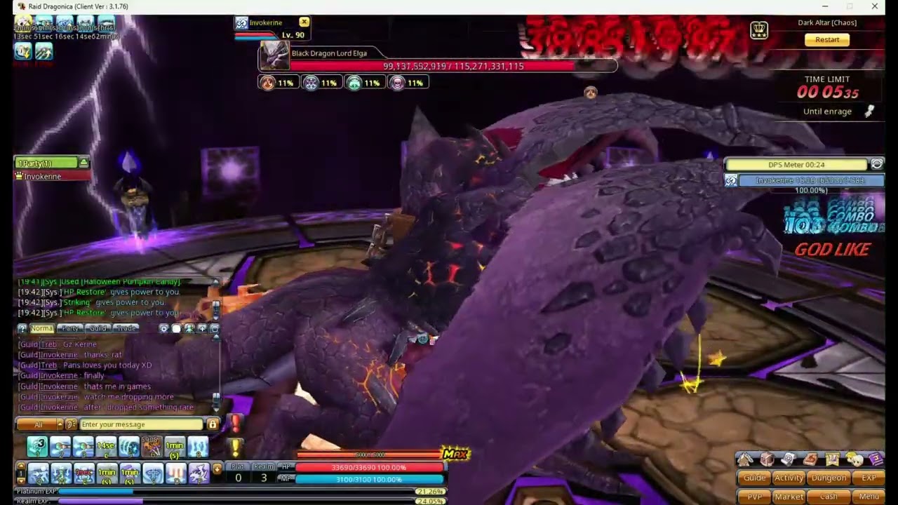 [Raid Dragonica] Invoker Soloing Elga Chaos Mode
