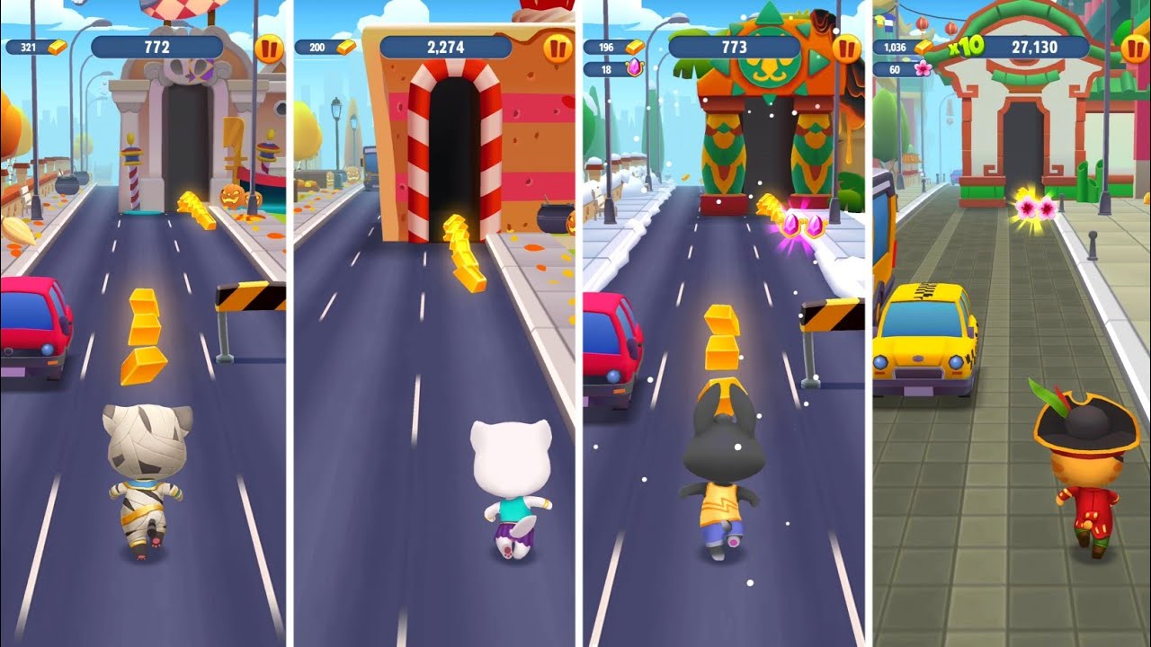 Talking Tom Gold Run Mummy Tom vs Neon Angela vs Talking Becca vs Pirate Ginger Android Gameplay