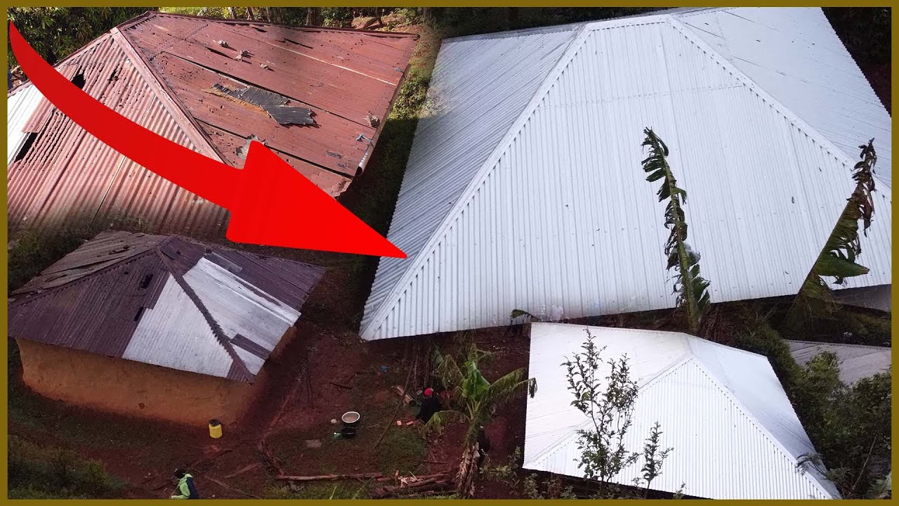 Emotional as Kaka finishes roofing the house of abandoned Marani Kids.