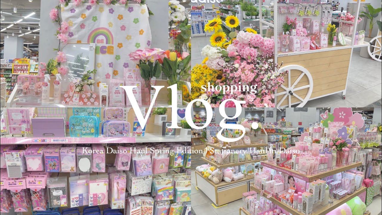 KOREA VLOG 🇰🇷 | SHOPPING IN KOREA DAISO STATIONERY HAUL SPRING EDITION 🌸